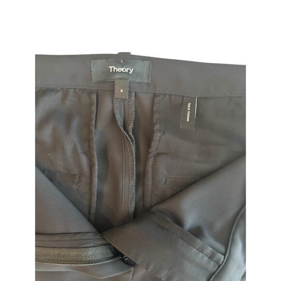 THEORY SCUBA STRAIGHT LEG BLACK TROUSER PANTS SIZE 4 - Picture 6 of 6